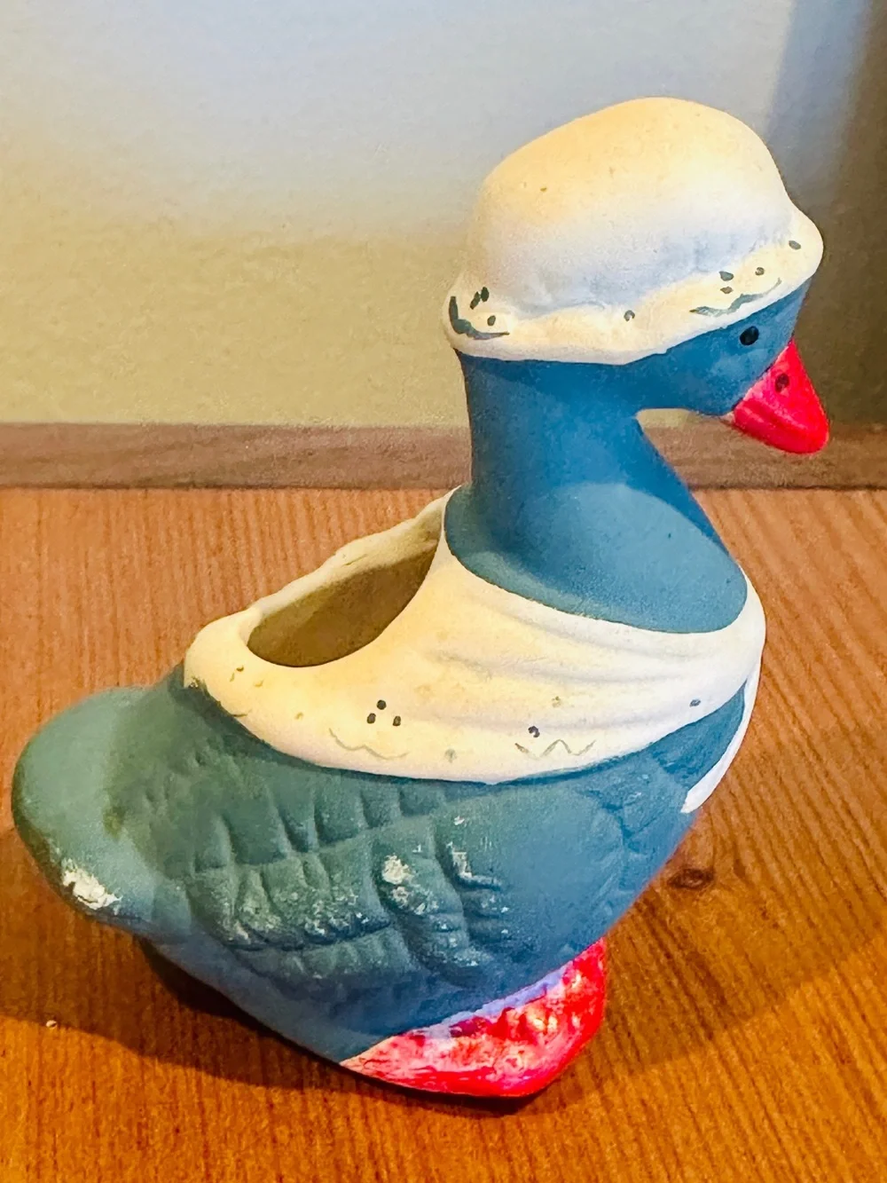 Vintage 1980s Ceramic Geese Salt Pepper Shakers Toothpick Holder 3pc Set Taiwan